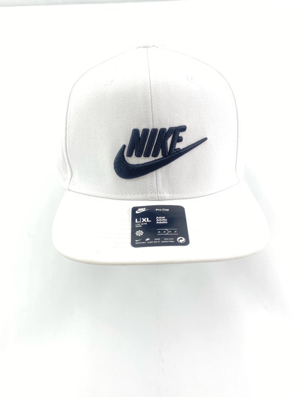 Nike Men’s Size: L|XL Dri-Fit White Cap with Black Embroidered Logo NEW